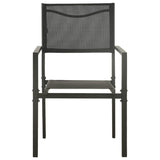 Chaises de jardin lot de 2 Textilène et acier Noir anthracite