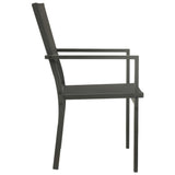 Chaises de jardin lot de 2 Textilène et acier Noir anthracite