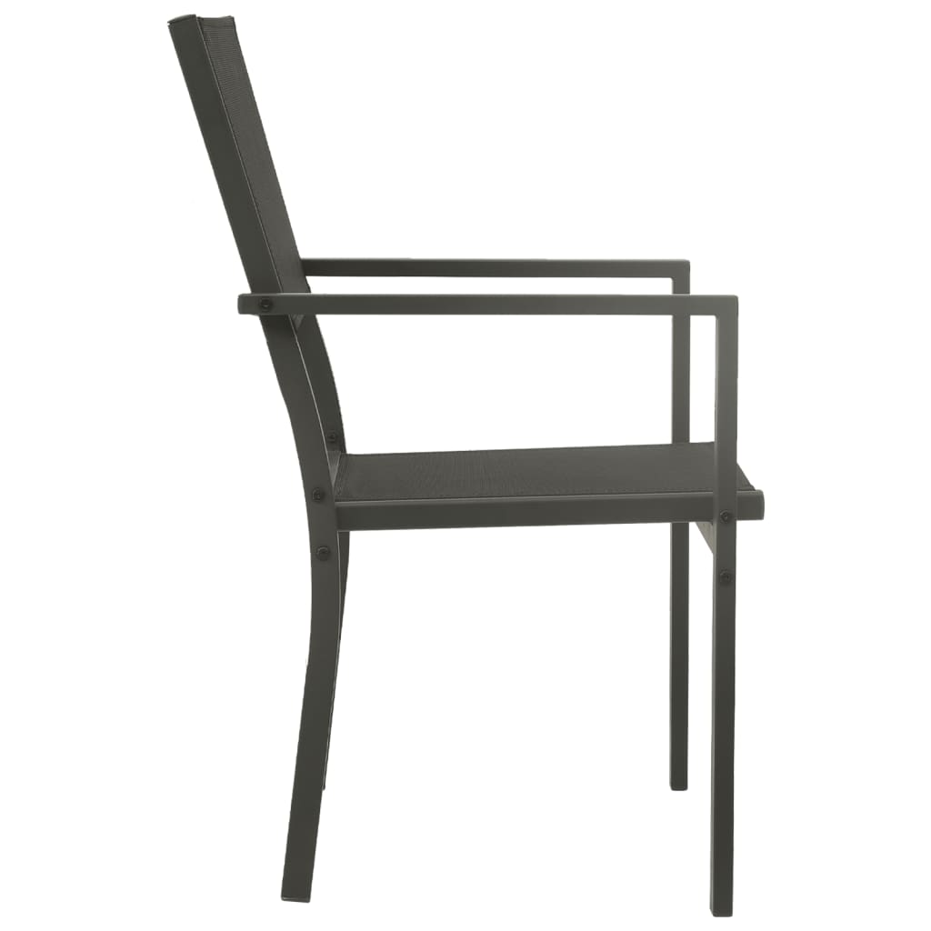 Chaises de jardin lot de 4 Textilène et acier Noir anthracite