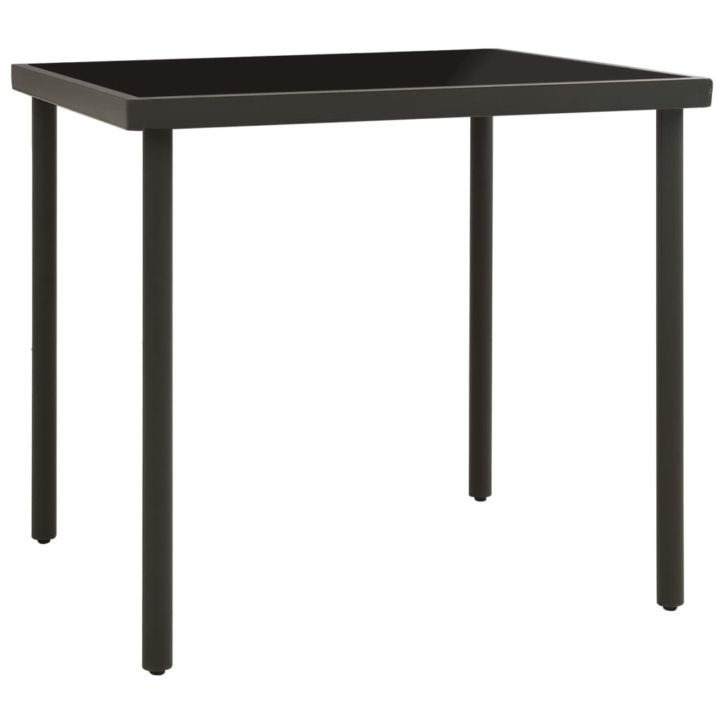 Outdoor dining table Anthracite 80x80x72 cm Glass and steel