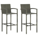 Bar stools set of 2 gray woven resin