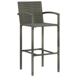 Bar stools set of 2 gray woven resin