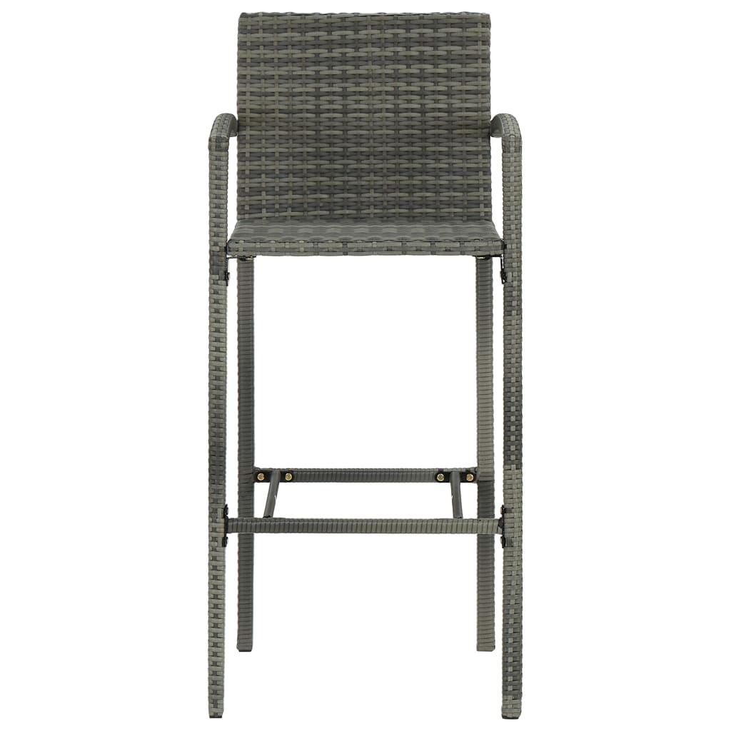 Bar stools set of 2 gray woven resin