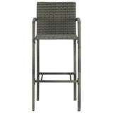 Bar stools set of 2 gray woven resin