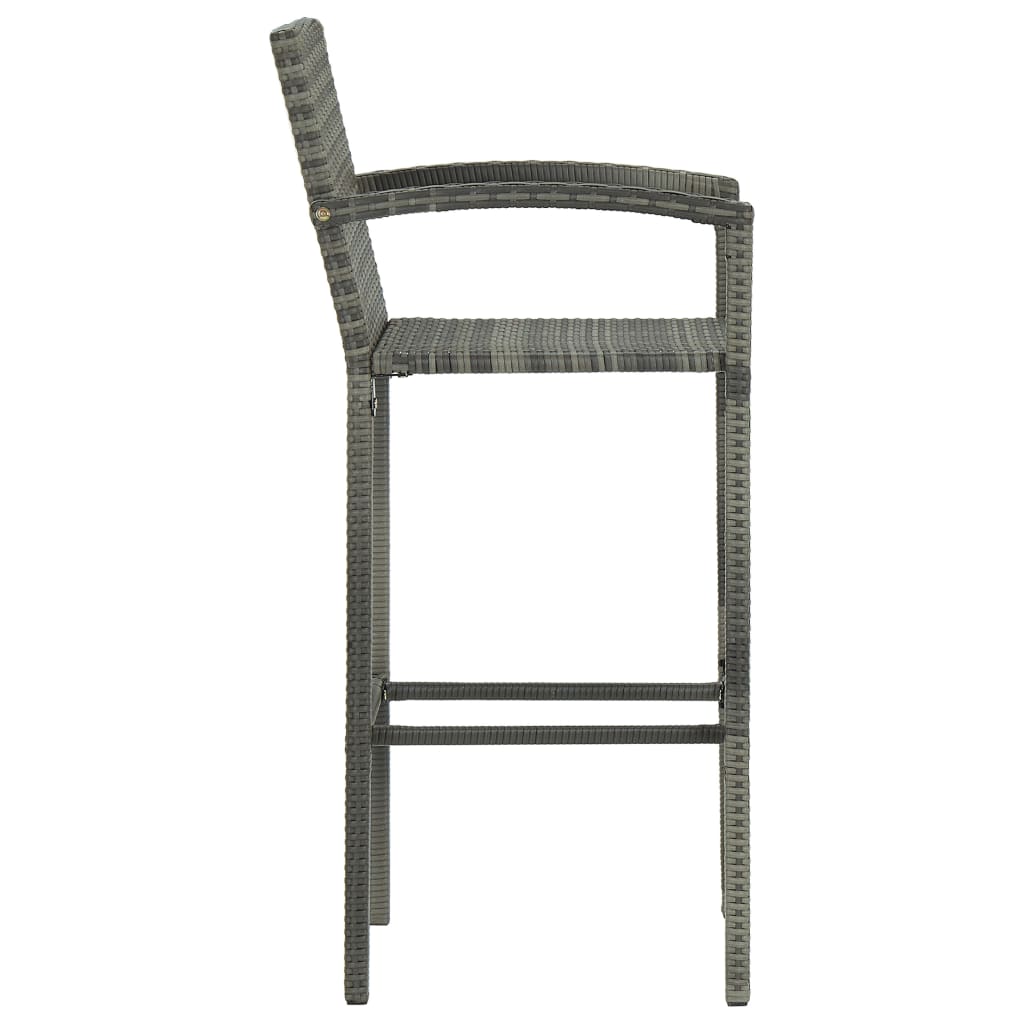 Bar stools set of 2 gray woven resin