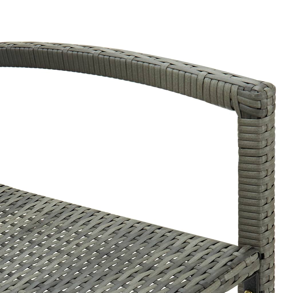 Bar stools set of 2 gray woven resin