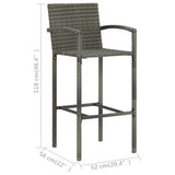 Bar stools set of 2 gray woven resin