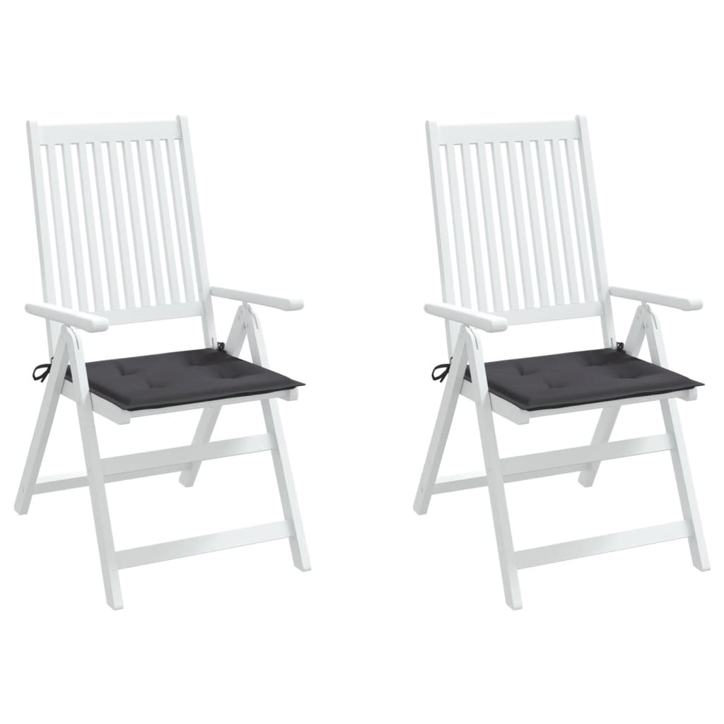 Coussins de chaise de jardin lot de 2 anthracite 40x40x3 cm