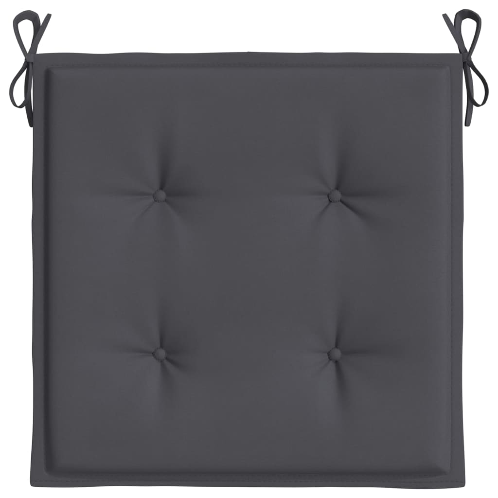 Coussins de chaise de jardin lot de 2 anthracite 40x40x3 cm