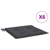 Coussins de chaise de jardin lot de 6 anthracite 40x40x3 cm