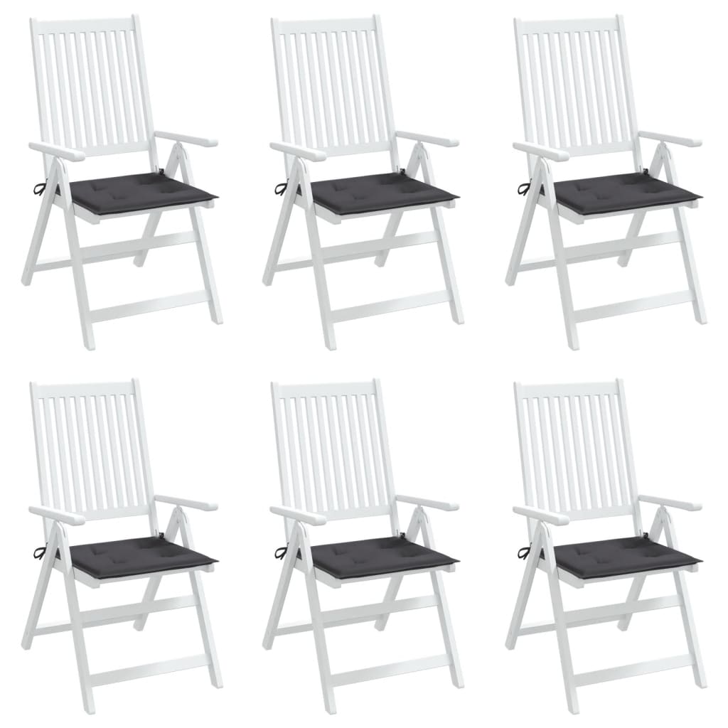 Coussins de chaise de jardin lot de 6 anthracite 40x40x3 cm