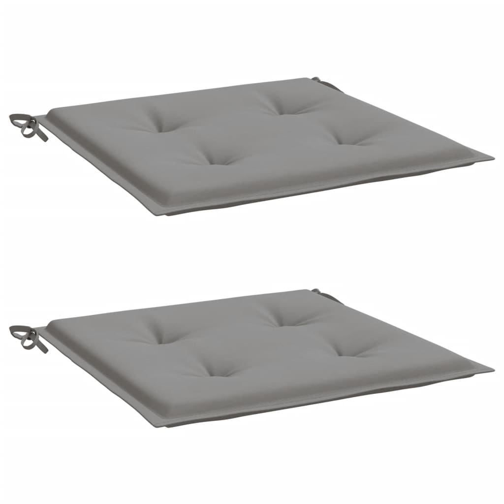 Coussins de chaise jardin lot de 2 gris 40x40x3 cm tissu oxford