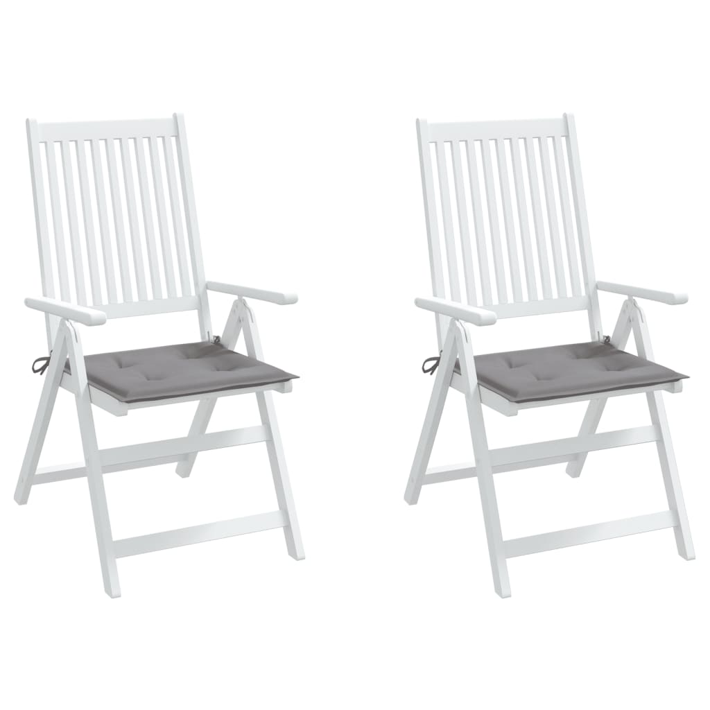 Coussins de chaise jardin lot de 2 gris 40x40x3 cm tissu oxford