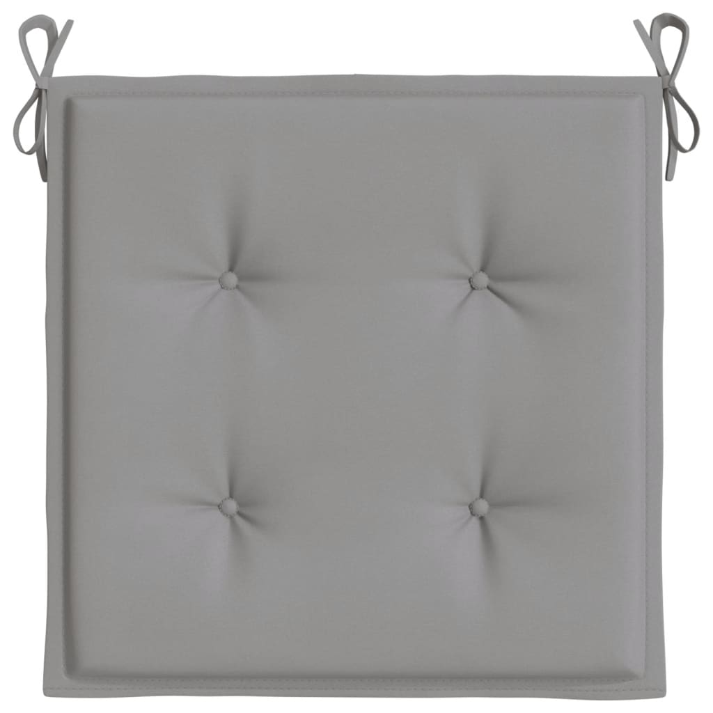 Coussins de chaise jardin lot de 2 gris 40x40x3 cm tissu oxford