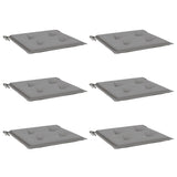 Coussins de chaise jardin lot de 6 gris 40x40x3 cm tissu oxford