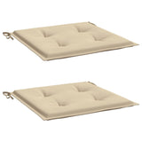 Coussins de chaise jardin lot de 2 beige 40x40x3cm tissu oxford