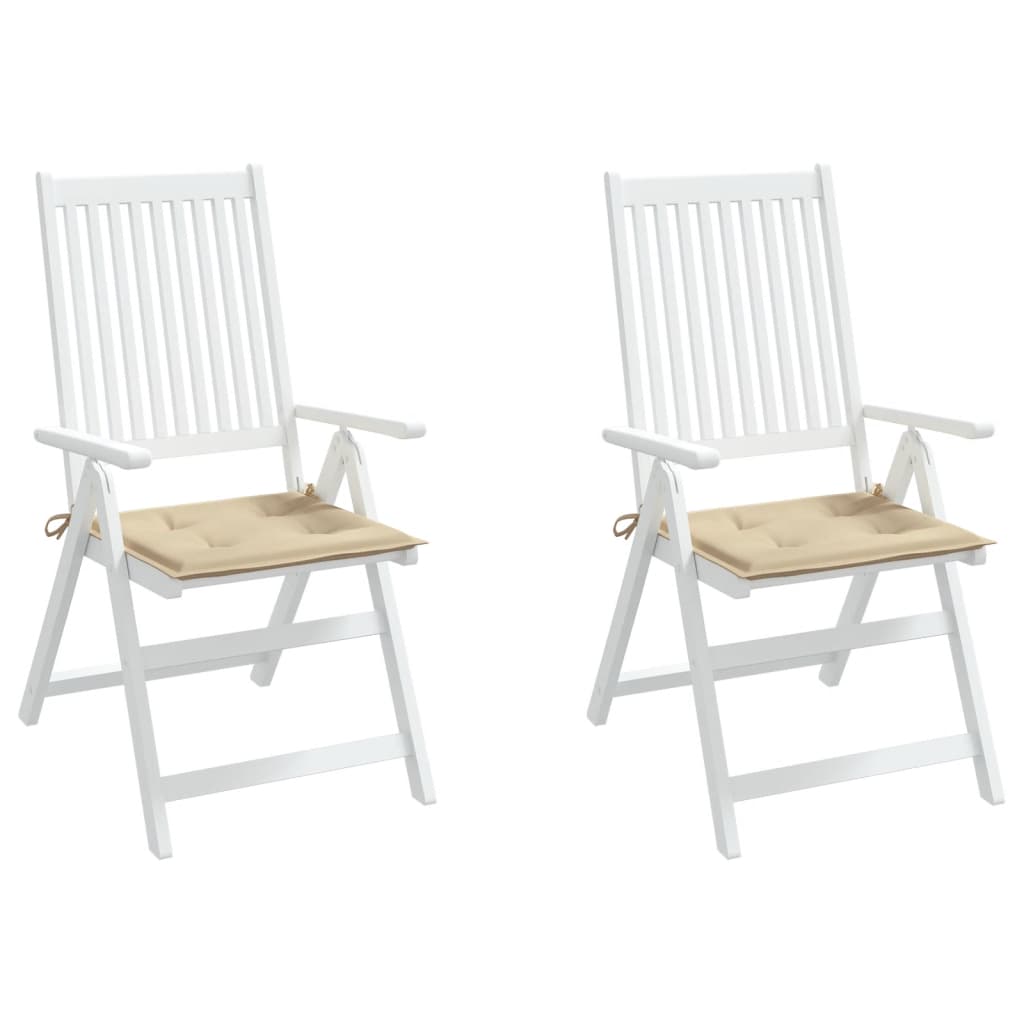 Coussins de chaise jardin lot de 2 beige 40x40x3cm tissu oxford