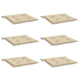 Coussins de chaise jardin lot de 6 beige 40x40x3cm tissu oxford