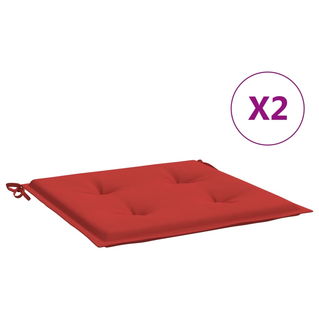 Coussins de chaise jardin lot de 2 rouge 40x40x3cm tissu oxford