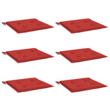 Coussins de chaise jardin lot de 6 rouge 40x40x3cm tissu oxford