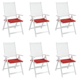 Coussins de chaise jardin lot de 6 rouge 40x40x3cm tissu oxford