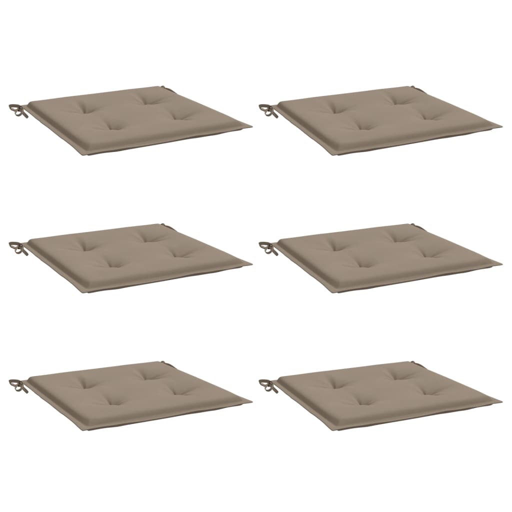 Coussins de chaise jardin lot de 6 taupe 40x40x3cm tissu oxford