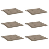 Coussins de chaise jardin lot de 6 taupe 40x40x3cm tissu oxford