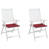 Coussins de chaise de jardin lot de 2 rouge bordeaux 40x40x3 cm