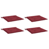 Coussins de chaise de jardin lot de 4 rouge bordeaux 40x40x3 cm