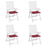 Coussins de chaise de jardin lot de 4 rouge bordeaux 40x40x3 cm