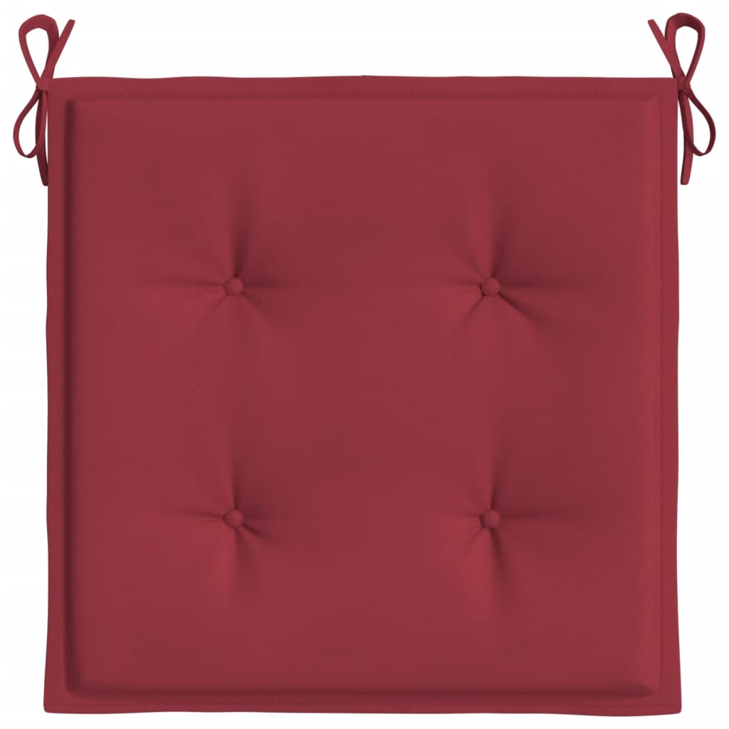 Coussins de chaise de jardin lot de 4 rouge bordeaux 40x40x3 cm