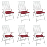 Coussins de chaise de jardin lot de 6 rouge bordeaux 40x40x3 cm