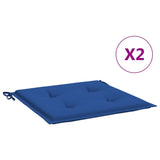 Coussins de chaise de jardin lot de 2 bleu royal 40x40x3 cm