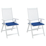 Coussins de chaise de jardin lot de 2 bleu royal 40x40x3 cm