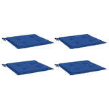 Coussins de chaise de jardin lot de 4 bleu royal 40x40x3 cm