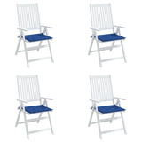 Coussins de chaise de jardin lot de 4 bleu royal 40x40x3 cm