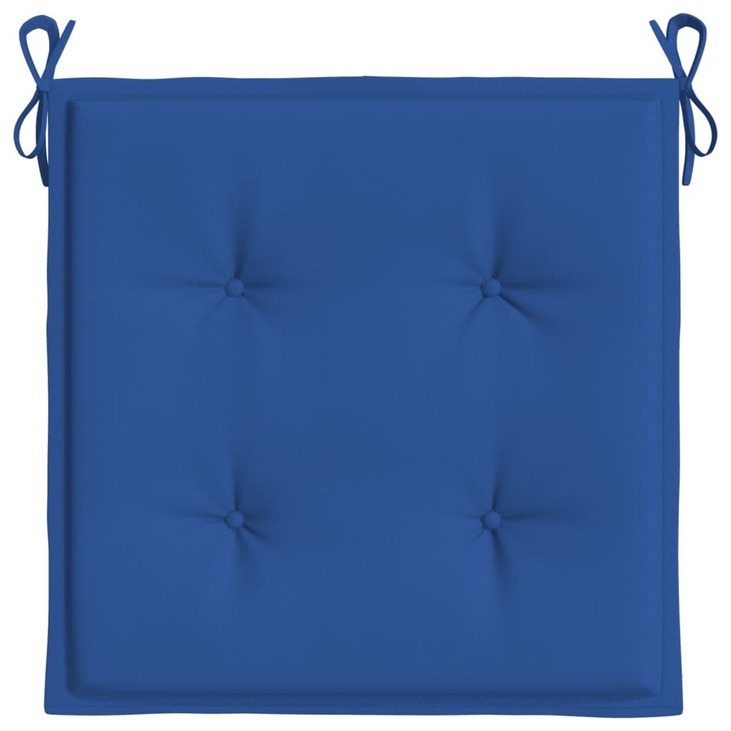 Coussins de chaise de jardin lot de 6 bleu royal 40x40x3 cm