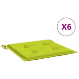 Coussins de chaise de jardin lot de 6 vert vif 40x40x3 cm