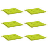 Coussins de chaise de jardin lot de 6 vert vif 40x40x3 cm