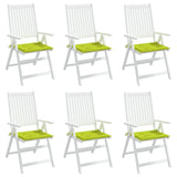 Coussins de chaise de jardin lot de 6 vert vif 40x40x3 cm