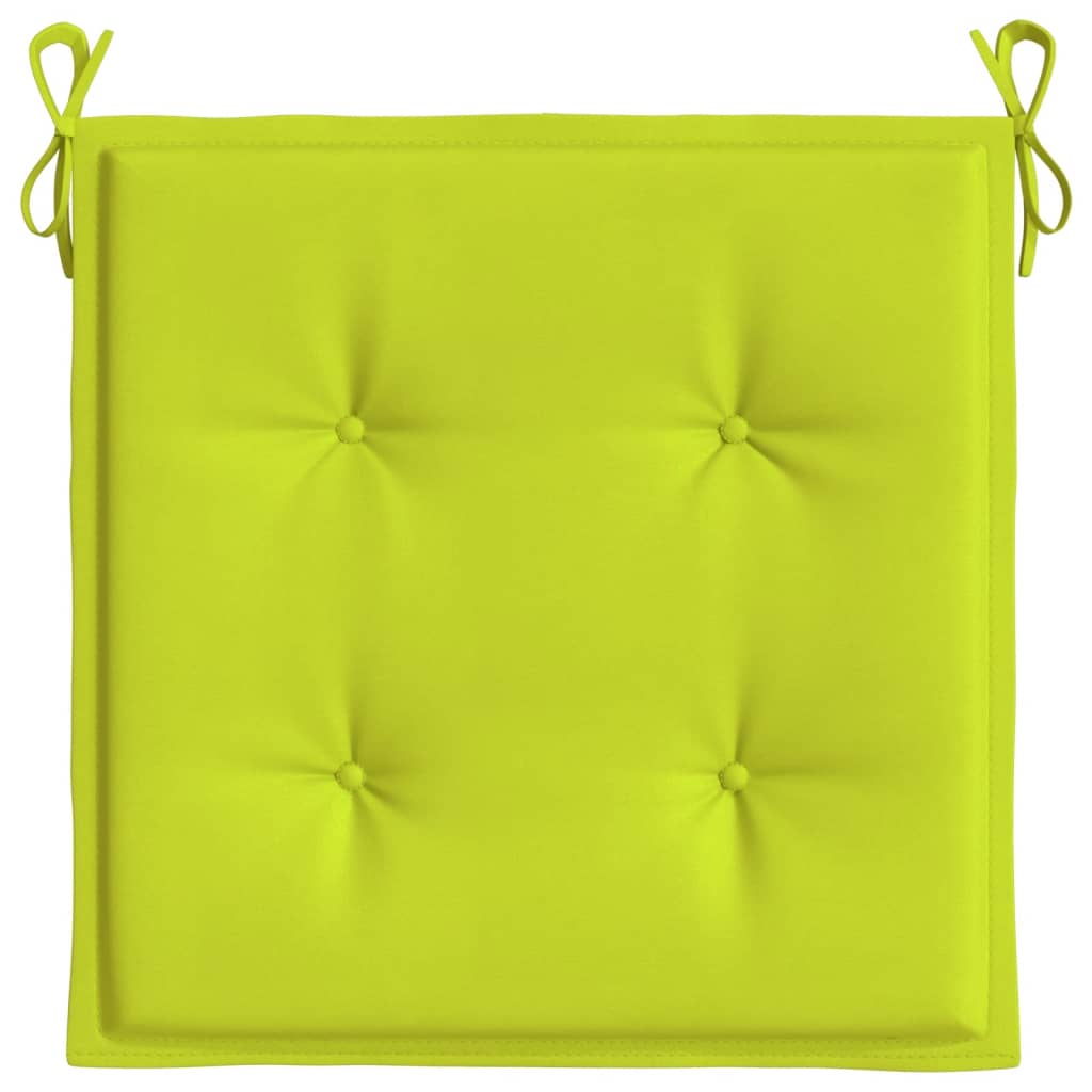 Coussins de chaise de jardin lot de 6 vert vif 40x40x3 cm