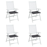 Coussins de chaise de jardin lot de 4 anthracite 50x50x3 cm