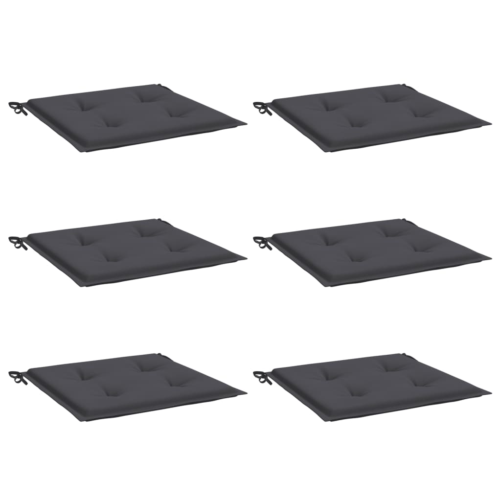 Coussins de chaise de jardin lot de 6 anthracite 50x50x3 cm