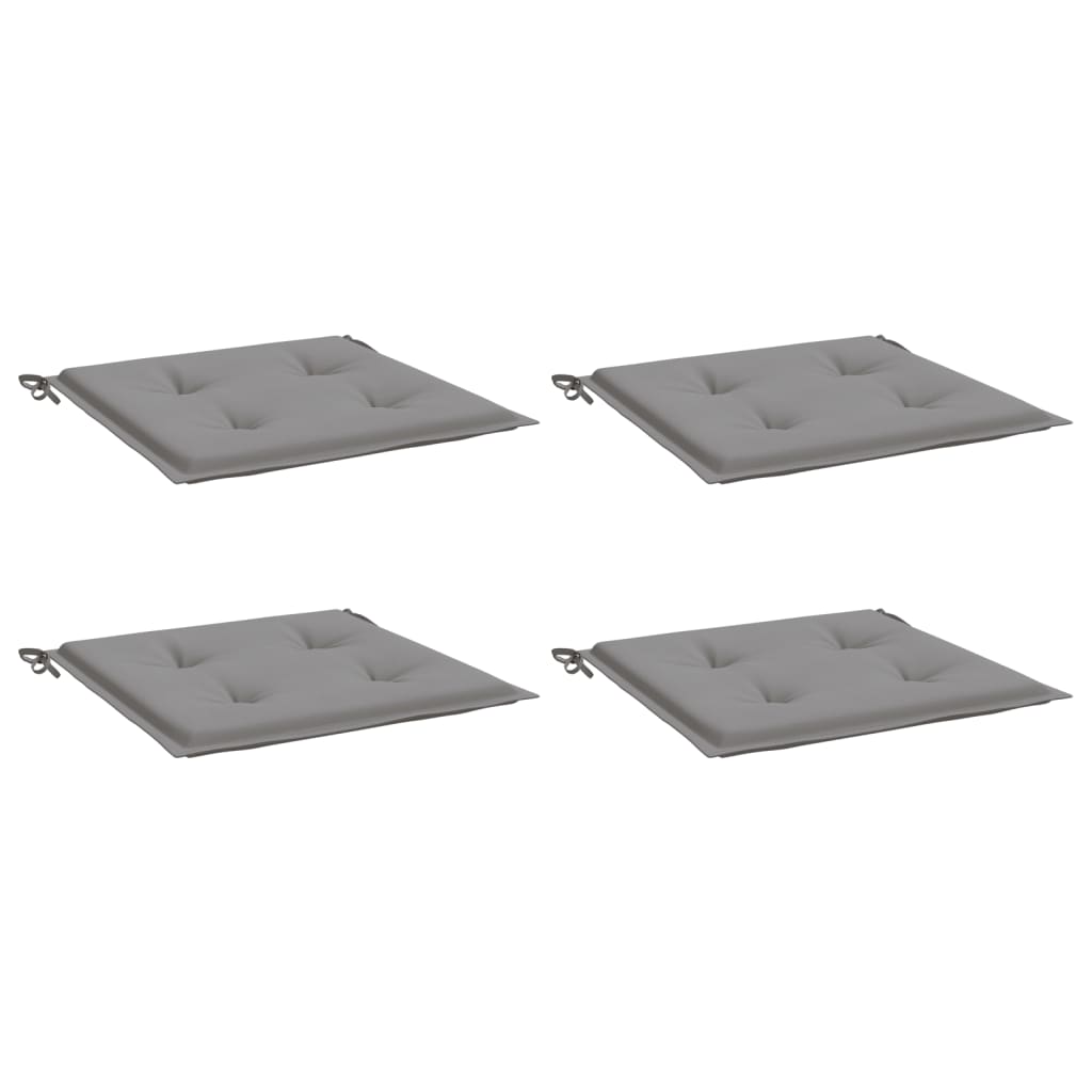 Coussins de chaise jardin lot de 4 gris 50x50x3 cm tissu oxford