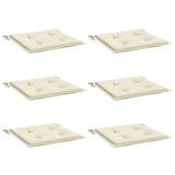 Coussins de chaise jardin lot de 6 crème 50x50x3cm tissu oxford