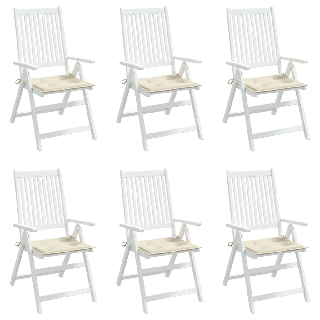 Garden chair cushions set of 6 cream 50x50x3cm oxford fabric