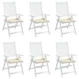 Garden chair cushions set of 6 cream 50x50x3cm oxford fabric