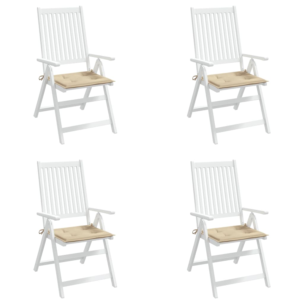 Coussins de chaise jardin lot de 4 beige 50x50x3cm tissu oxford