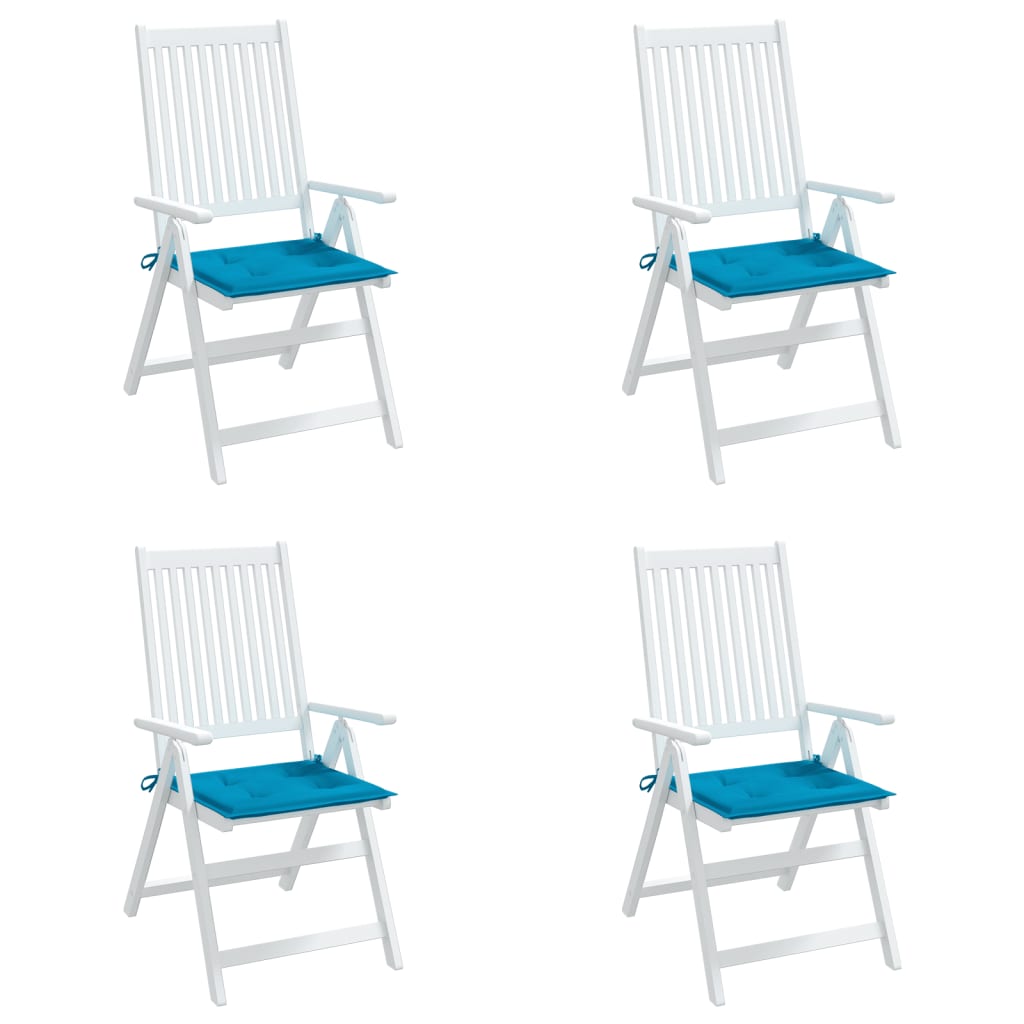 Coussins de chaise jardin lot de 4 bleu 50x50x3 cm tissu oxford