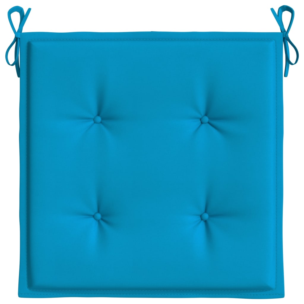 Coussins de chaise jardin lot de 4 bleu 50x50x3 cm tissu oxford